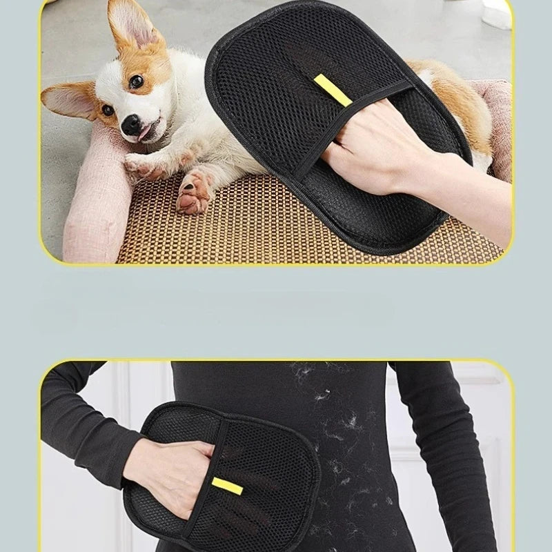 Portable Pet Hair Remover Gloves – Washable Cleaning Accessory
